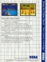Sega  Master System&nbsp; - &nbsp;Hang On & Safari Hunt Combo Cartridge (Back)